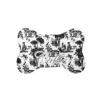 Toile Bone Shaped Dog Food Mat (Small) (Personalized)