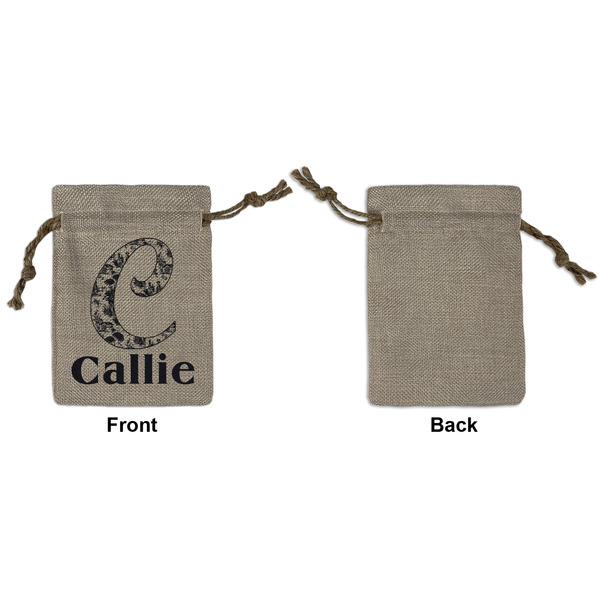 Toile Small Burlap Gift Bag - Front Approval