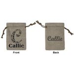Toile Small Burlap Gift Bag - Front & Back (Personalized)
