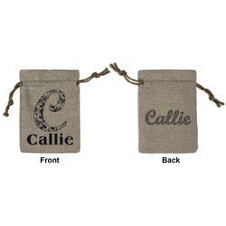 Toile Small Burlap Gift Bag - Front & Back (Personalized)