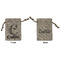 Toile Small Burlap Gift Bag - Front and Back
