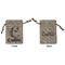 Toile Small Burlap Gift Bag - Front & Back (Personalized)
