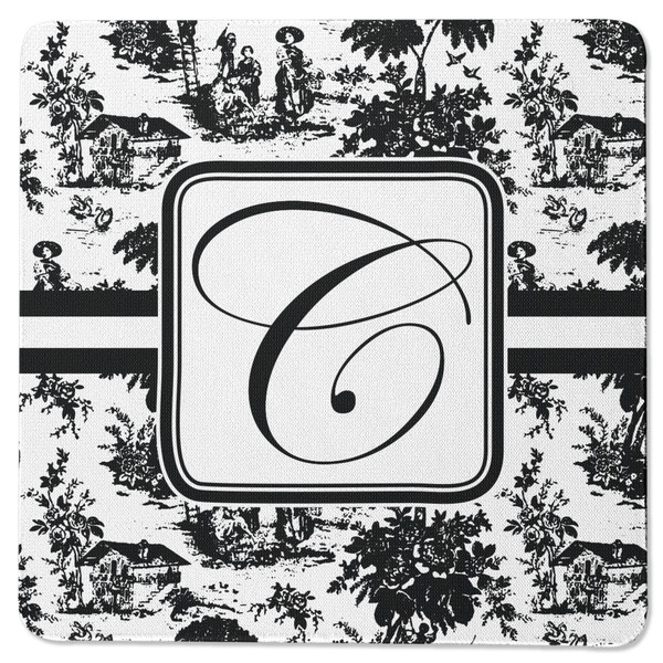 Custom Toile Square Rubber Backed Coaster (Personalized)