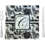 Toile 9.5" Glass Square Lunch / Dinner Plate- Single or Set of 4 (Personalized)