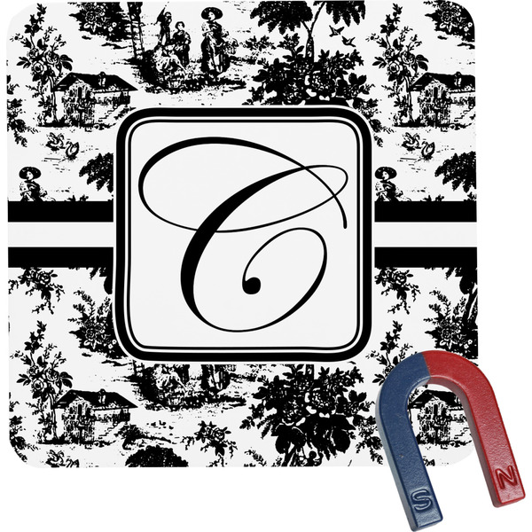 Custom Toile Square Fridge Magnet (Personalized)