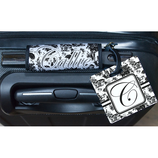Toile Square Luggage Tag & Handle Wrap - In Context