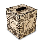 Toile Wood Tissue Box Cover - Square (Personalized)