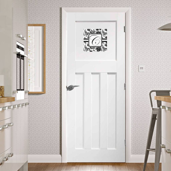Toile Square Wall Decal on Door