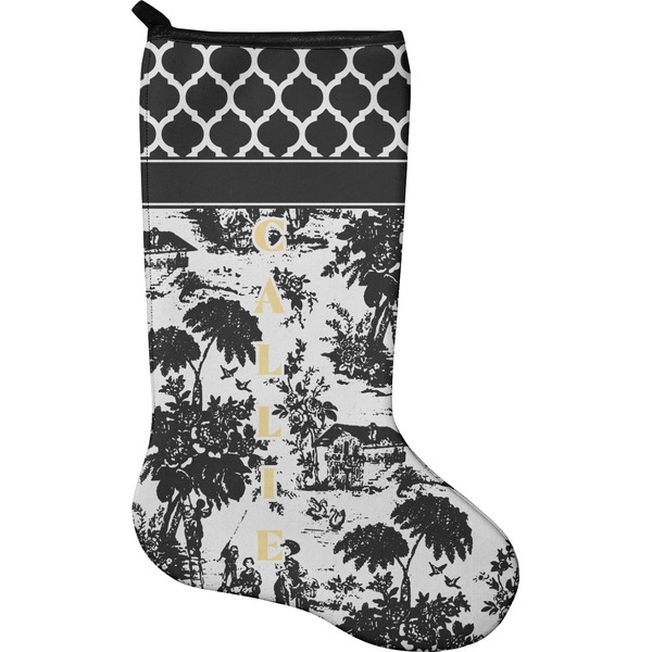 Custom Toile Holiday Stocking - Neoprene (Personalized)