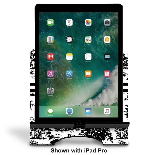Toile Stylized Tablet Stand - Front with ipad