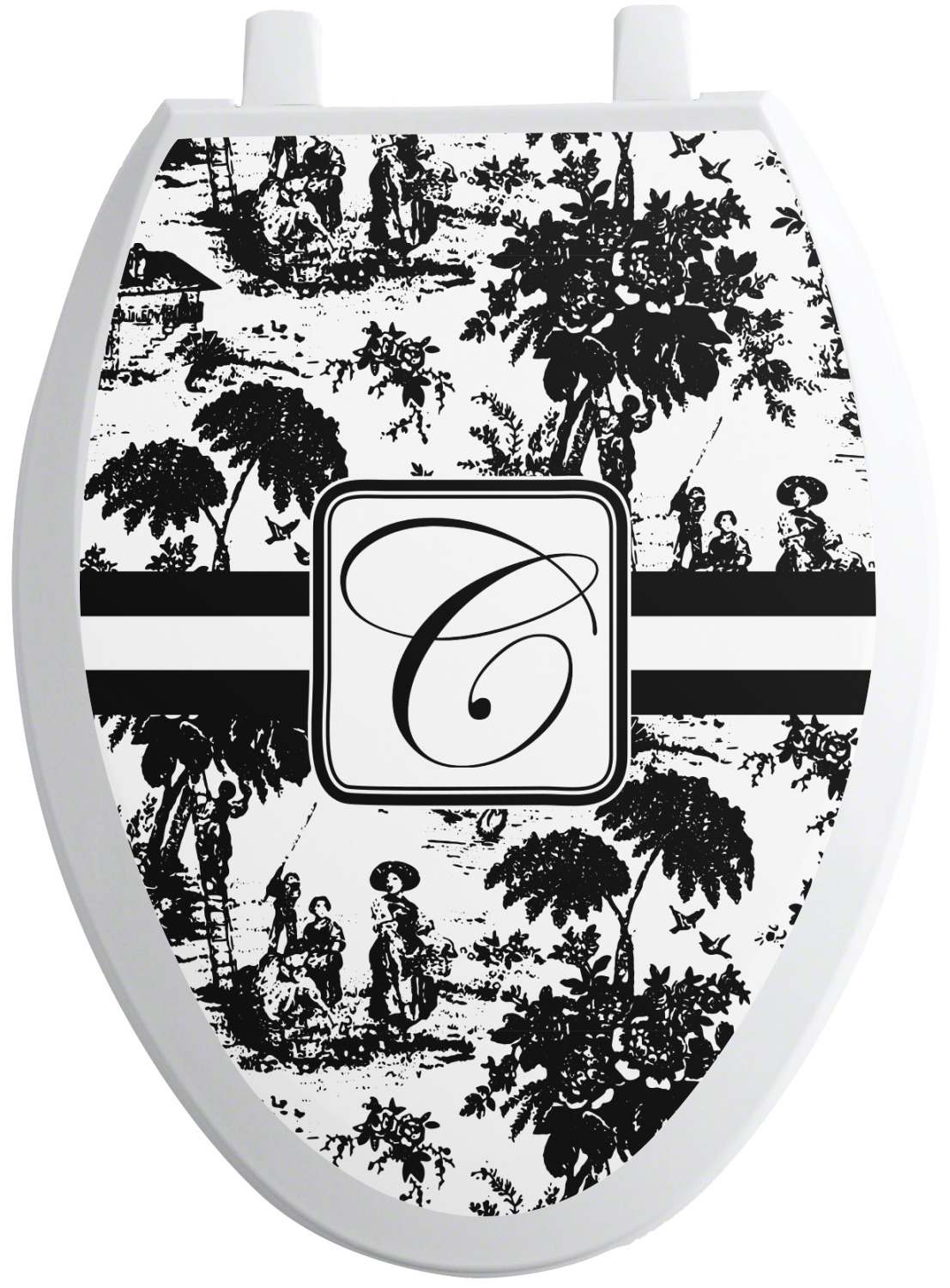 Toile Toilet Seat Decal Elongated (Personalized) YouCustomizeIt