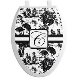 Toile Toilet Seat Decal - Elongated (Personalized)