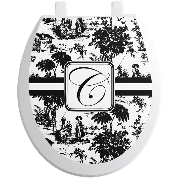 Custom Toile Toilet Seat Decal (Personalized)