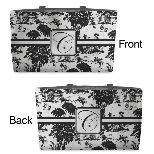 Toile Tote w/Black Handles - Front & Back Views