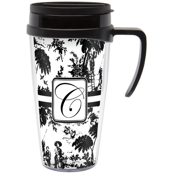 Custom Toile Acrylic Travel Mug with Handle (Personalized)