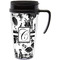 Toile Travel Mug with Black Handle - Front