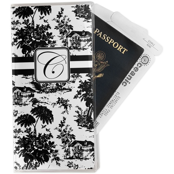 Custom Toile Travel Document Holder