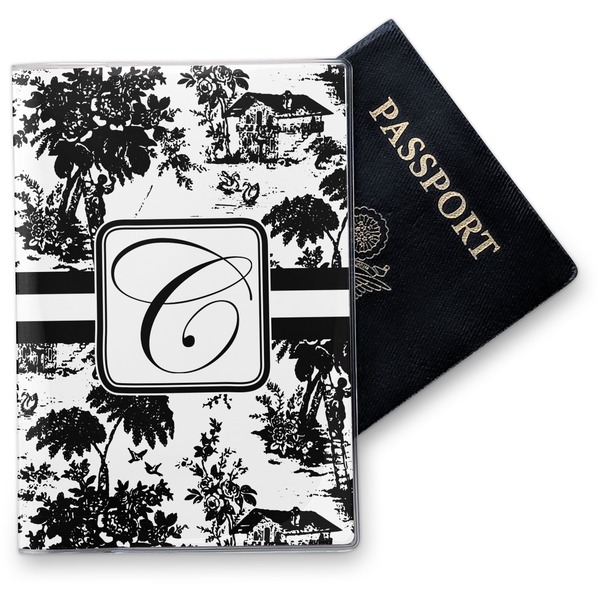 Custom Toile Vinyl Passport Holder (Personalized)