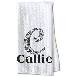 Toile Kitchen Towel - Waffle Weave - Partial Print (Personalized)