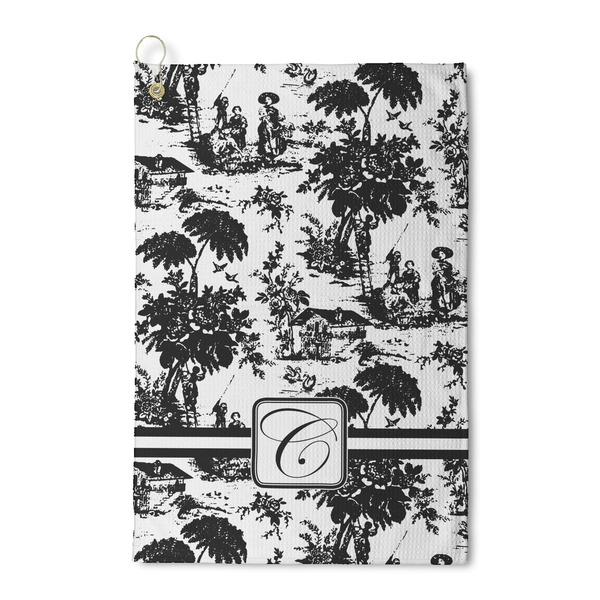 Custom Toile Waffle Weave Golf Towel (Personalized)