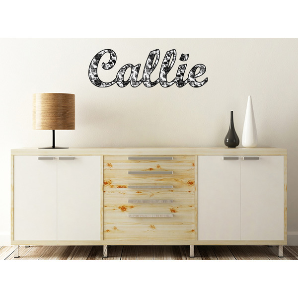 Toile Wall Name Decal On Wooden Desk