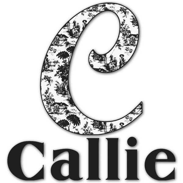Custom Toile Name & Initial Decal - Custom Sized (Personalized)