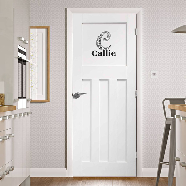 Toile Wall Name & Initial Medium on Door