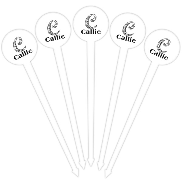 Toile White Plastic 4" Food Pick - Round - Fan View