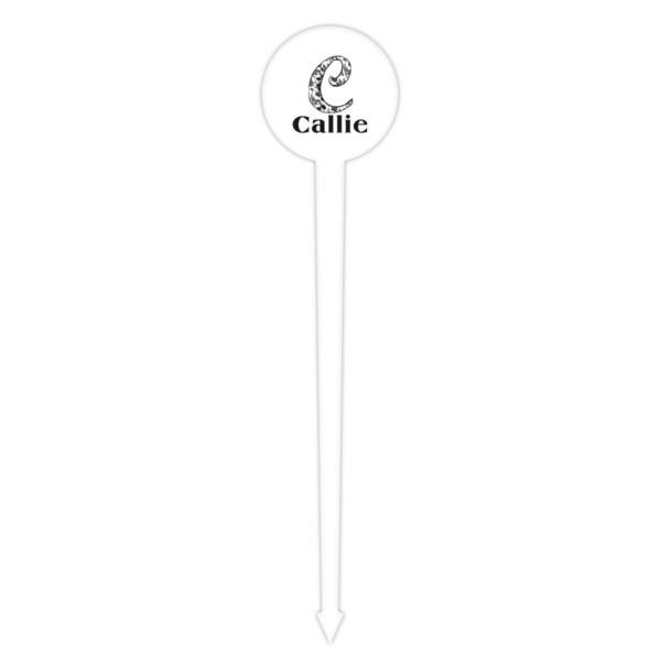 Toile White Plastic 4" Food Pick - Round - Single Pick