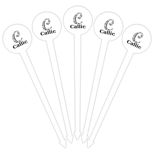 Toile White Plastic 6" Food Pick - Round - Fan View