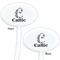 Toile White Plastic 7" Stir Stick - Double Sided - Oval - Front & Back