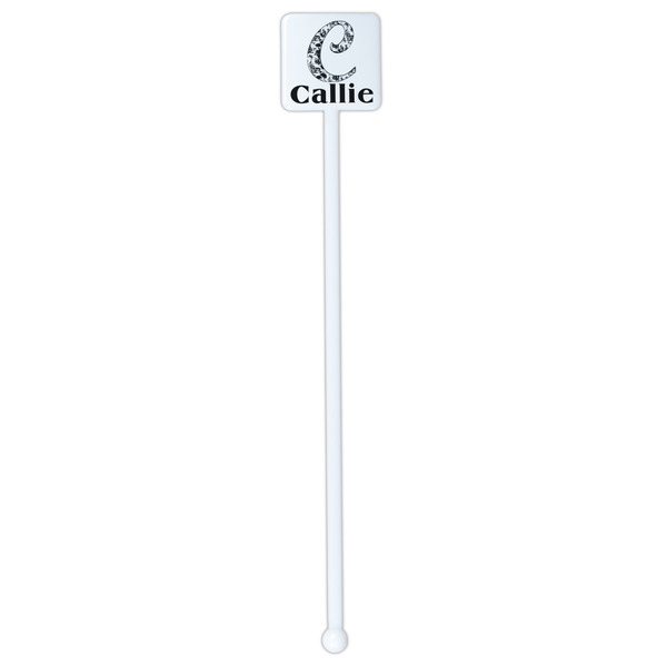 Toile White Plastic Stir Stick - Double Sided - Square - Single Stick