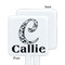 Toile White Plastic Stir Stick - Single Sided - Square - Approval
