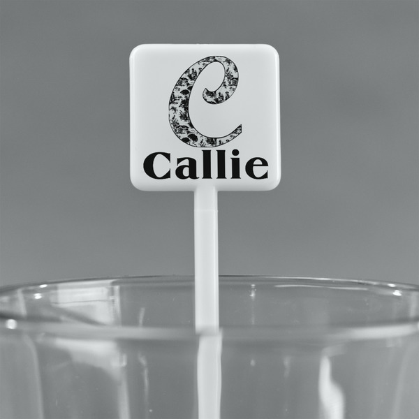 Toile White Plastic Stir Stick - Square - Main