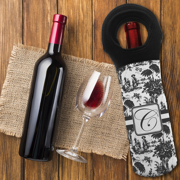 Toile Wine Tote Bag - FLATLAY