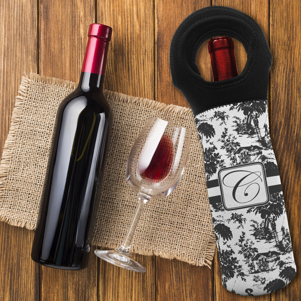 Toile Wine Tote Bag - FLATLAY