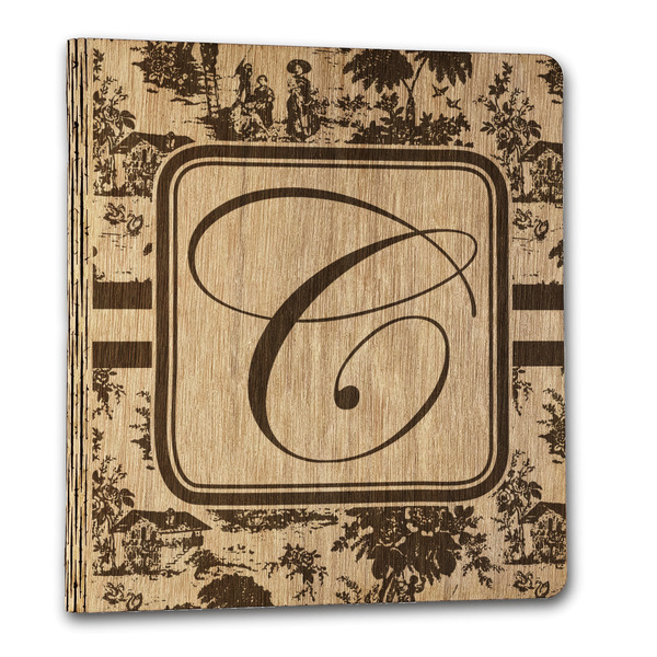 Custom Toile Wood 3-Ring Binder - 1" Letter Size (Personalized)