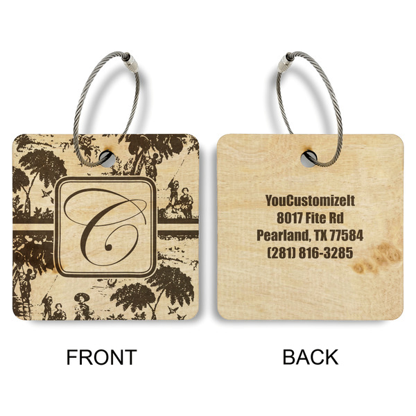 Toile Wood Luggage Tags - Square - Approval