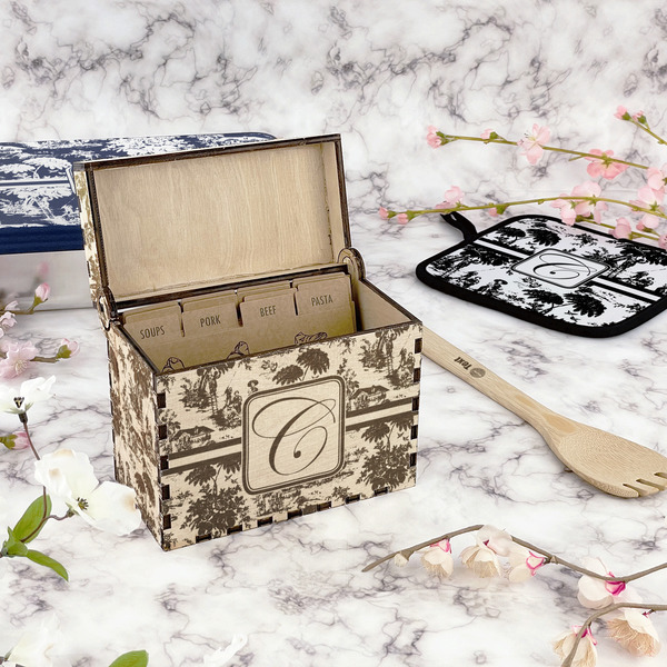 Toile Wood Recipe Boxes - Lifestyle
