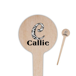 Toile 4" Round Wooden Food Picks - Double Sided (Personalized)