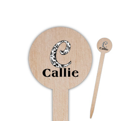 Toile 6" Round Wooden Food Picks - Single Sided (Personalized)
