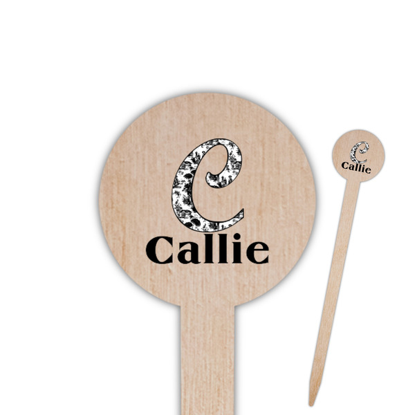 Custom Toile 6" Round Wooden Food Picks - Single Sided (Personalized)