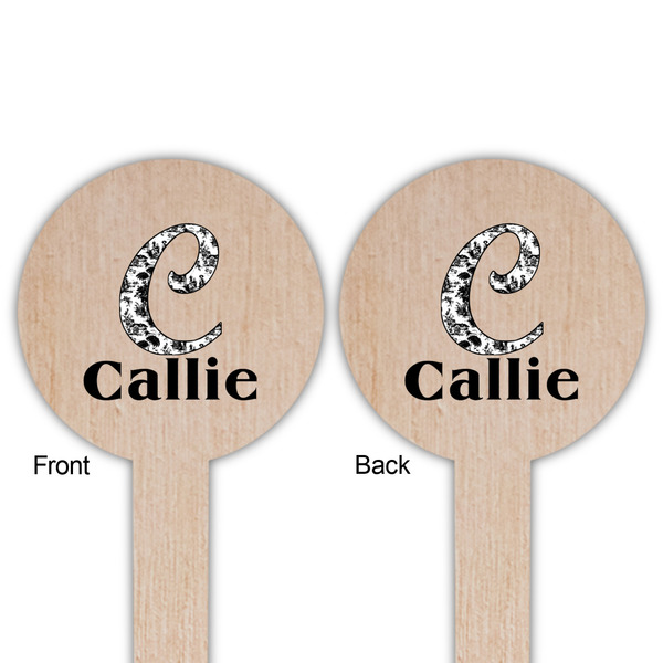 Toile Wooden 6" Food Pick - Round - Double Sided - Front & Back