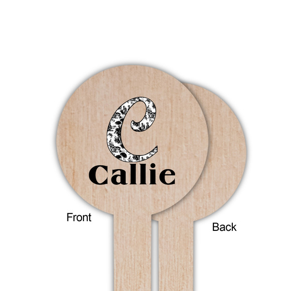 Toile Wooden 6" Food Pick - Round - Single Sided - Front & Back