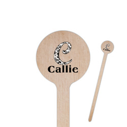 Toile 6" Round Wooden Stir Sticks - Single Sided (Personalized)