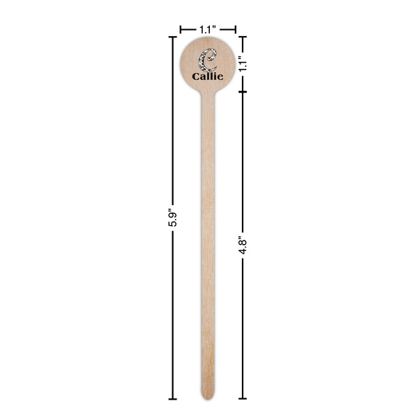 Toile Wooden 6" Stir Stick - Round - Dimensions