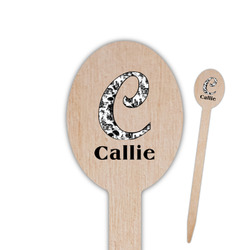 Toile Oval Wooden Food Picks - Single Sided (Personalized)