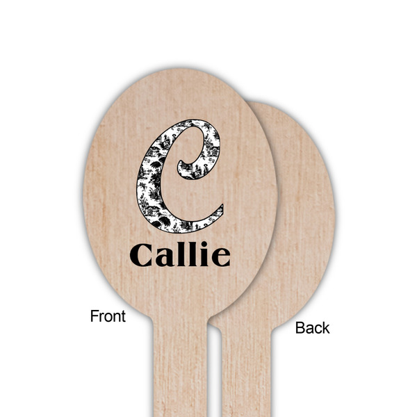 Toile Wooden Food Pick - Oval - Single Sided - Front & Back