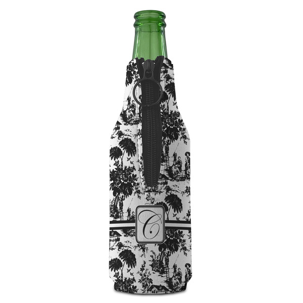 Toile Zipper Bottle Cooler - BACK (bottle)
