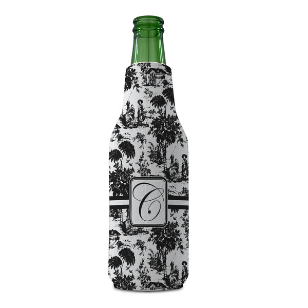 Toile Zipper Bottle Cooler - FRONT (bottle)